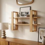 Solid Oak Two Tier Wall Shelf