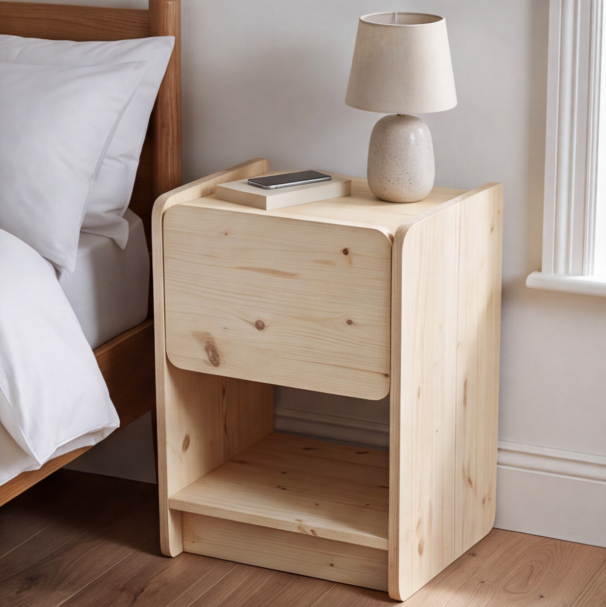 'Louis' side table with draw