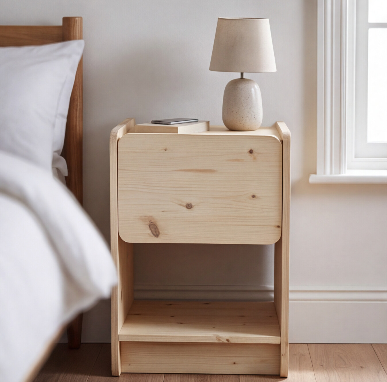 'Louis' side table with draw