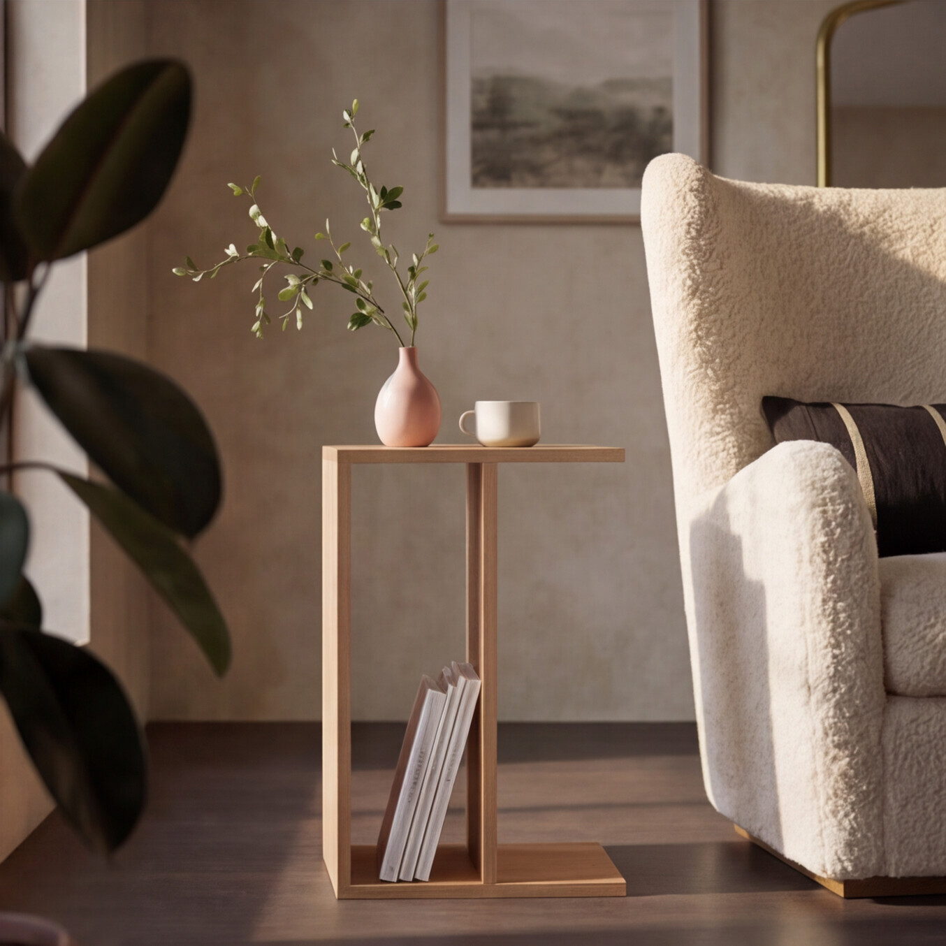 The Elm American Oak Side Table