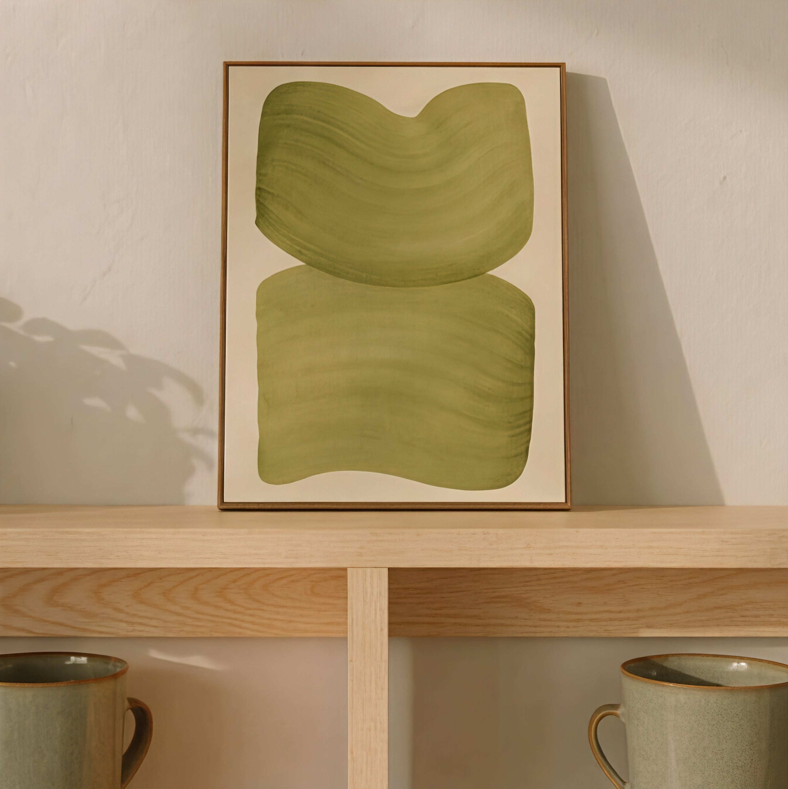 Oak Wall Shelf for Mugs & Cups