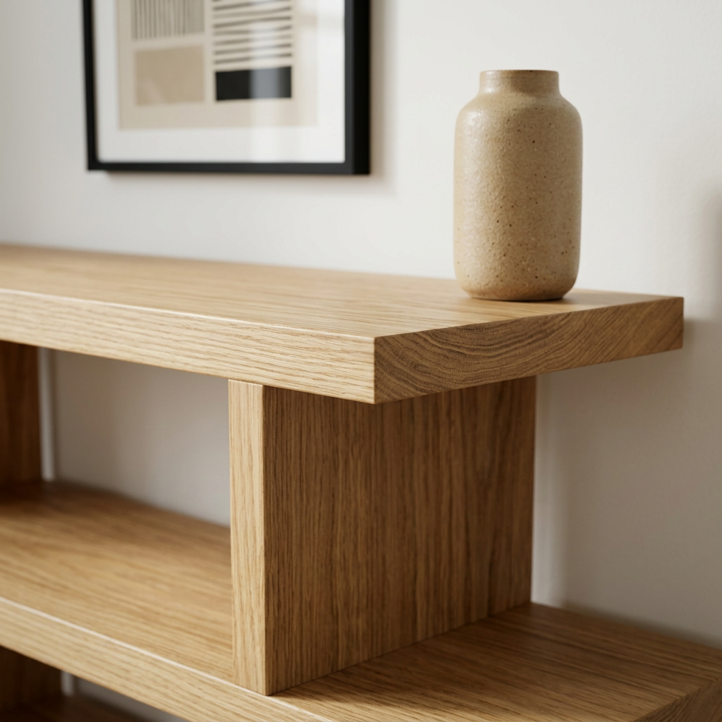 American Oak Open Console Table