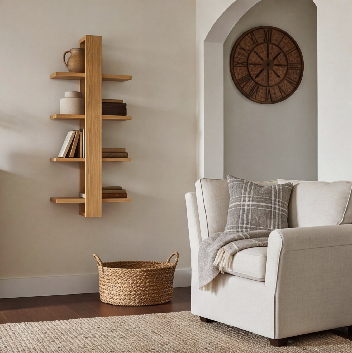 Tiered American Oak Shelving Unit