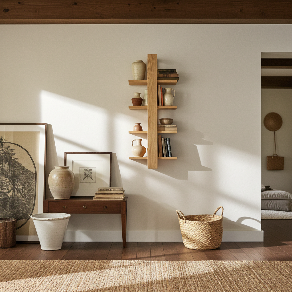 Tiered American Oak Shelving Unit